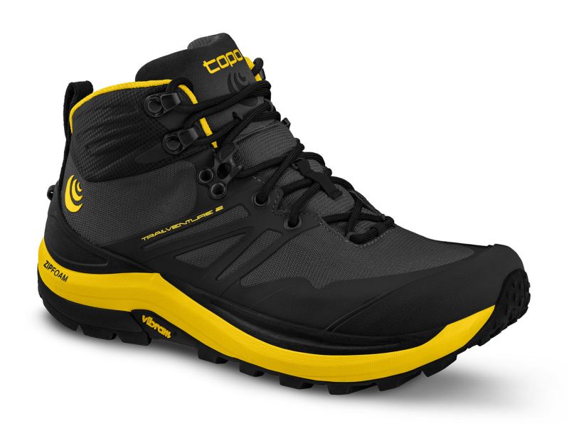 TOPO SHOES | TRAILVENTURE 2-Charcoal/Mustard - Click Image to Close