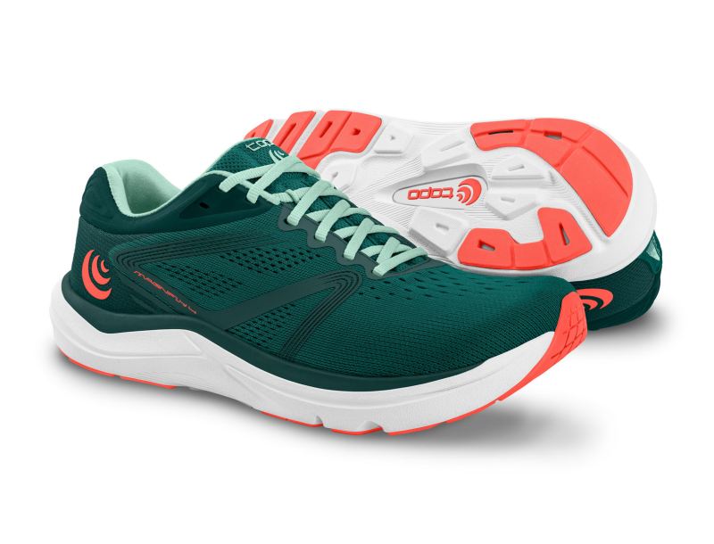 TOPO SHOES | MAGNIFLY 4-Emerald/Coral - Click Image to Close